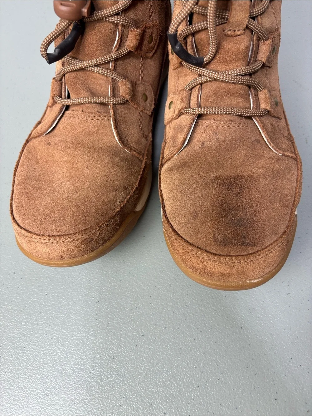 Sorel Whitney II Joan Lace Girls Boots Winter Waterproof Size 6 Snow Brown Tan